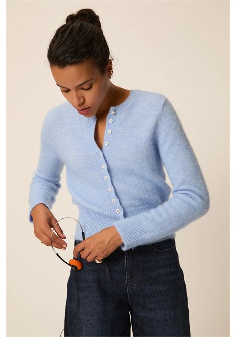 Des Petits Hauts Women's Betty Blue Fitted Superfine Alpaca Cardigan Des Petits Hauts |  | 1H26003803614